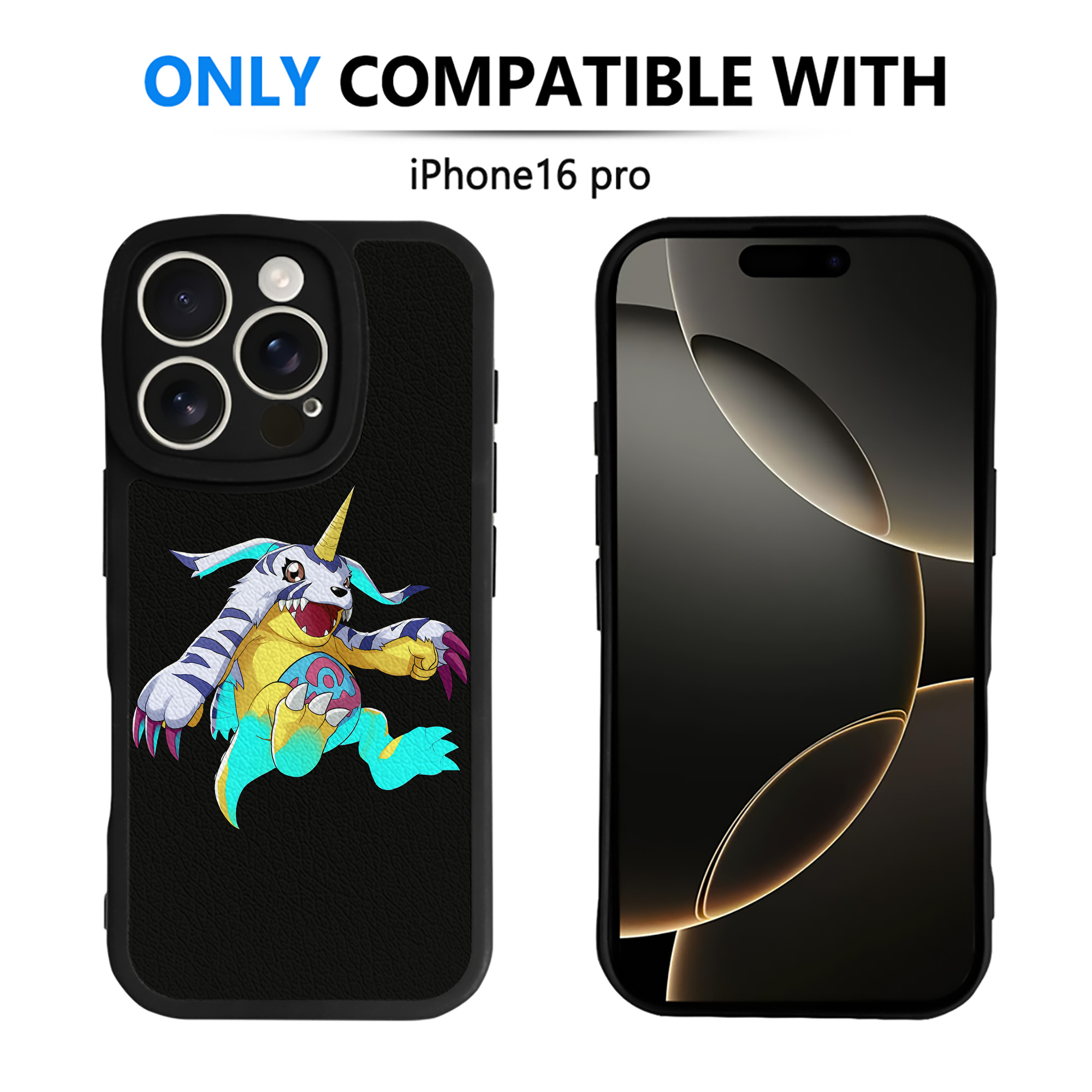 （画像用） Digimon デジタルモンスター/デジモン 【iPhone 16シリーズ対応】シリコンスマホケース（レザー調） 材質：シリコン
